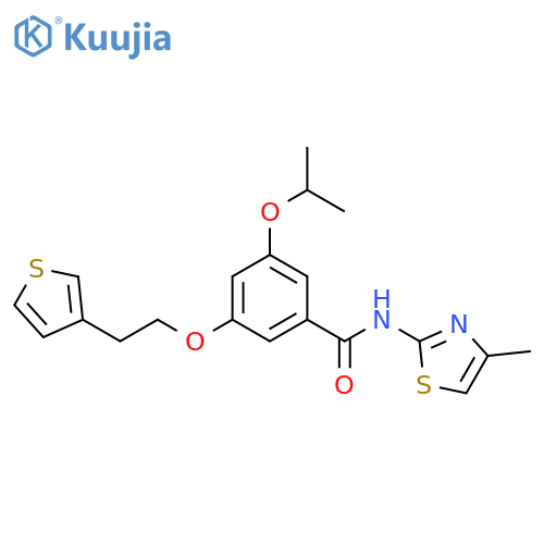 Benzamide,3-(1-methylethoxy)-N-(4-methyl-2-thiazolyl)-5-[2-(3-thienyl)ethoxy]- structure