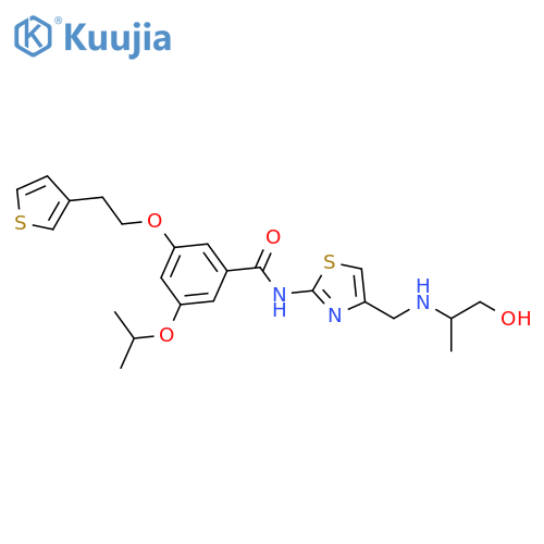 Benzamide,N-[4-[[(2-hydroxy-1-methylethyl)amino]methyl]-2-thiazolyl]-3-(1-methylethoxy)-5-[2-(3-thienyl)ethoxy]- structure