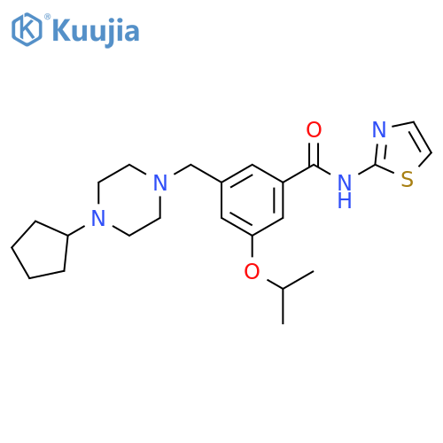 Benzamide,3-[(4-cyclopentyl-1-piperazinyl)methyl]-5-(1-methylethoxy)-N-2-thiazolyl- structure