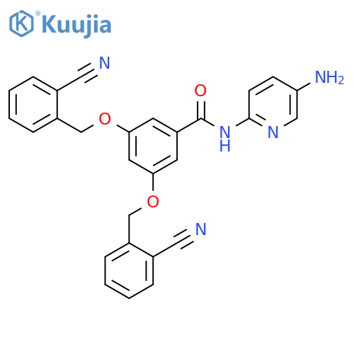 Benzamide, N-(5-amino-2-pyridinyl)-3,5-bis[(2-cyanophenyl)methoxy]- structure