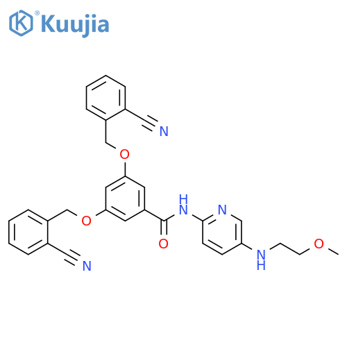 Benzamide,3,5-bis[(2-cyanophenyl)methoxy]-N-[5-[(2-methoxyethyl)amino]-2-pyridinyl]- structure