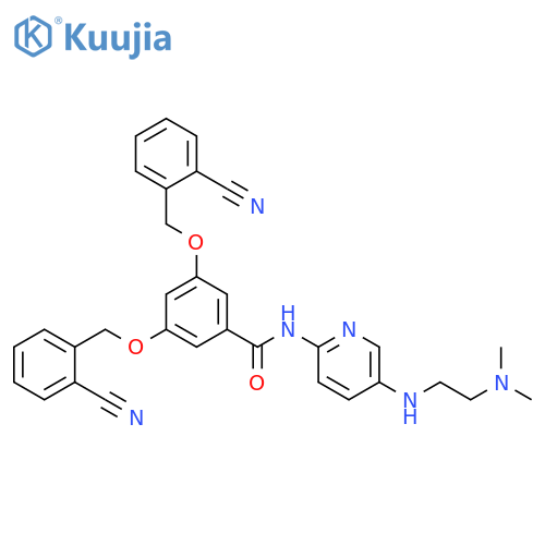 Benzamide,3,5-bis[(2-cyanophenyl)methoxy]-N-[5-[[2-(dimethylamino)ethyl]amino]-2-pyridinyl]- structure