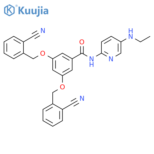 Benzamide,3,5-bis[(2-cyanophenyl)methoxy]-N-[5-(ethylamino)-2-pyridinyl]- structure