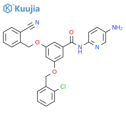 Benzamide,N-(5-amino-2-pyridinyl)-3-[(2-chlorophenyl)methoxy]-5-[(2-cyanophenyl)methoxy]- structure