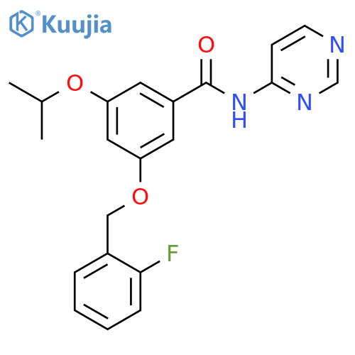 Benzamide,3-[(2-fluorophenyl)methoxy]-5-(1-methylethoxy)-N-4-pyrimidinyl- structure