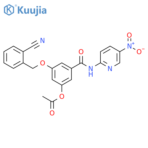 Benzamide,3-(acetyloxy)-5-[(2-cyanophenyl)methoxy]-N-(5-nitro-2-pyridinyl)- structure