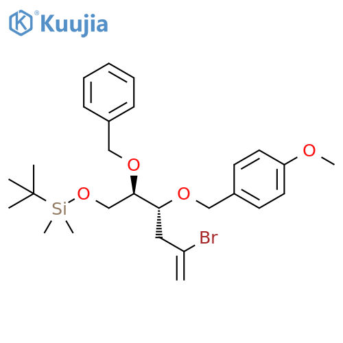 Silane,[[(2R,3R)-5-bromo-3-[(4-methoxyphenyl)methoxy]-2-(phenylmethoxy)-5-hexenyl]oxy](1,1-dimethylethyl)dimethyl- structure