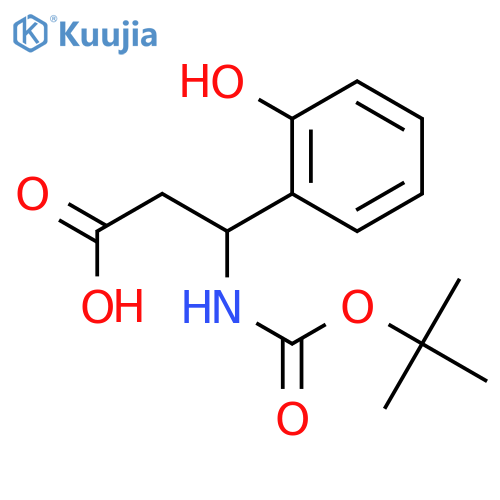 (S)-3-((tert-Butoxycarbonyl)amino)-3-(2-hydroxyphenyl)propanoic acid structure