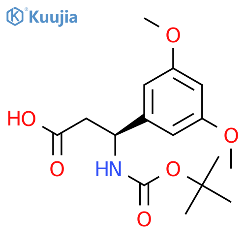(3S)-3-{(tert-butoxy)carbonylamino}-3-(3,5-dimethoxyphenyl)propanoic acid structure