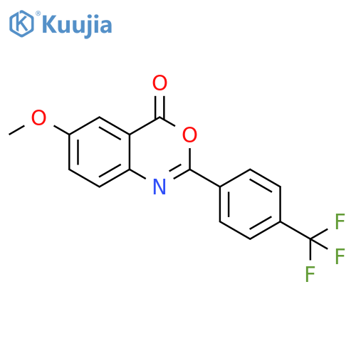4H-3,1-Benzoxazin-4-one, 6-methoxy-2-[4-(trifluoromethyl)phenyl]- structure