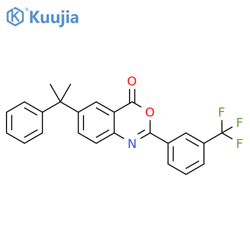 4H-3,1-Benzoxazin-4-one,6-(1-methyl-1-phenylethyl)-2-[3-(trifluoromethyl)phenyl]- structure