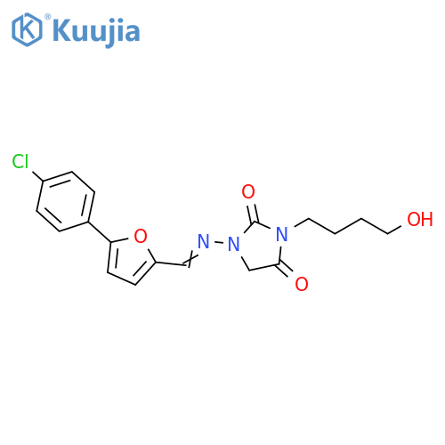 2,4-Imidazolidinedione,1-[[[5-(4-chlorophenyl)-2-furanyl]methylene]amino]-3-(4-hydroxybutyl)- structure