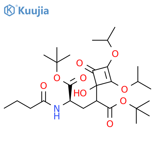 D-Glutamic acid,4-[1-hydroxy-2,3-bis(1-methylethoxy)-4-oxo-2-cyclobuten-1-yl]-N-(1-oxobutyl)-, bis(1,1-dimethylethyl) ester structure