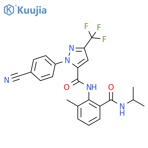 1H-Pyrazole-5-carboxamide,1-(4-cyanophenyl)-N-[2-methyl-6-[[(1-methylethyl)amino]carbonyl]phenyl]-3-(trifluoromethyl)- structure