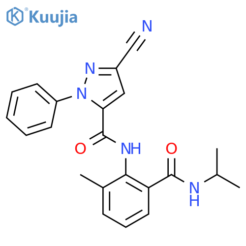 1H-Pyrazole-5-carboxamide,3-cyano-N-[2-methyl-6-[[(1-methylethyl)amino]carbonyl]phenyl]-1-phenyl- structure
