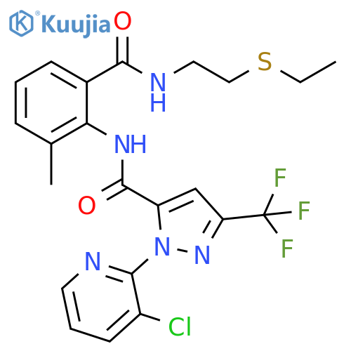1H-Pyrazole-5-carboxamide,1-(3-chloro-2-pyridinyl)-N-[2-[[[2-(ethylthio)ethyl]amino]carbonyl]-6-methylphenyl]-3-(trifluoromethyl)- structure