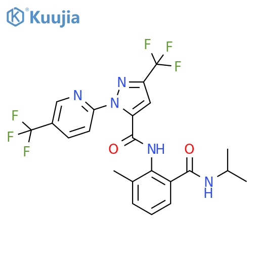 1H-Pyrazole-5-carboxamide,N-[2-methyl-6-[[(1-methylethyl)amino]carbonyl]phenyl]-3-(trifluoromethyl)-1-[5-(trifluoromethyl)-2-pyridinyl]- structure