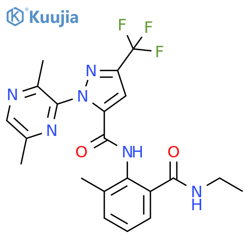 1H-Pyrazole-5-carboxamide,1-(3,6-dimethylpyrazinyl)-N-[2-[(ethylamino)carbonyl]-6-methylphenyl]-3-(trifluoromethyl)- structure