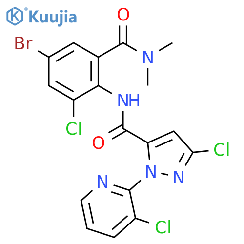 1H-Pyrazole-5-carboxamide,N-[4-bromo-2-chloro-6-[(dimethylamino)carbonyl]phenyl]-3-chloro-1-(3-chloro-2-pyridinyl)- structure