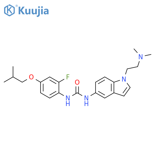Urea,N-[1-[2-(dimethylamino)ethyl]-1H-indol-5-yl]-N'-[2-fluoro-4-(2-methylpropoxy)phenyl]- structure