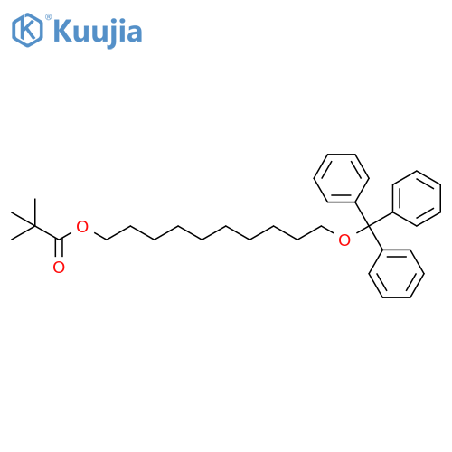 Propanoic acid, 2,2-dimethyl-, 10-(triphenylmethoxy)decyl ester structure