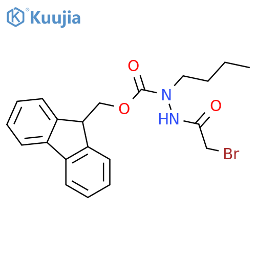 Hydrazinecarboxylic acid, 2-(bromoacetyl)-1-butyl-,9H-fluoren-9-ylmethyl ester structure