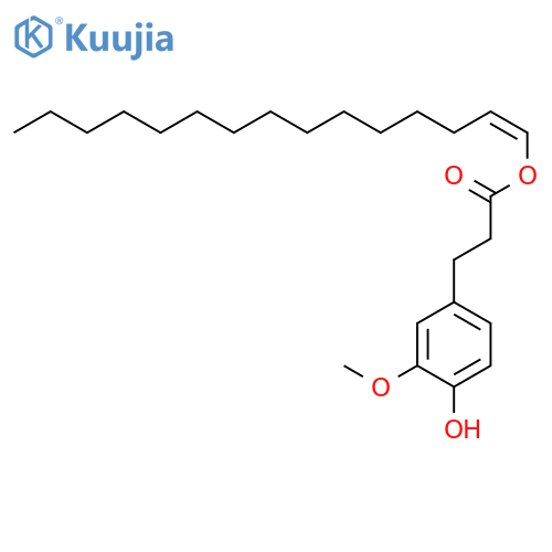 Benzenepropanoic acid, 4-hydroxy-3-methoxy-, (Z)-pentadecenyl ester structure