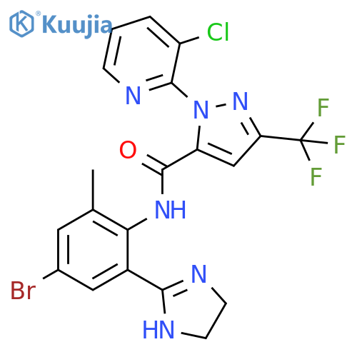 1H-Pyrazole-5-carboxamide,N-[4-bromo-2-(4,5-dihydro-1H-imidazol-2-yl)-6-methylphenyl]-1-(3-chloro-2-pyridinyl)-3-(trifluoromethyl)- structure