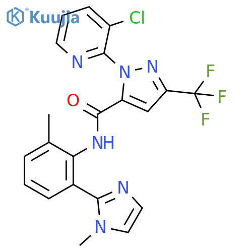 1H-Pyrazole-5-carboxamide,1-(3-chloro-2-pyridinyl)-N-[2-methyl-6-(1-methyl-1H-imidazol-2-yl)phenyl]-3-(trifluoromethyl)- structure