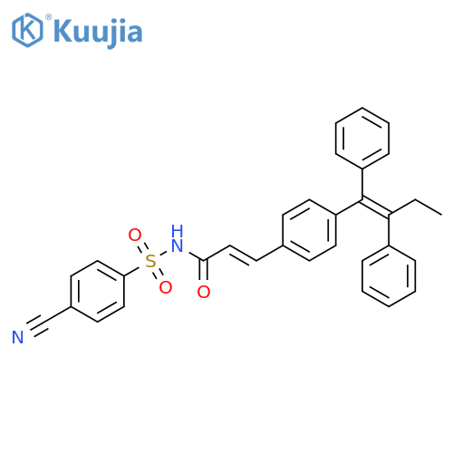2-Propenamide,N-[(4-cyanophenyl)sulfonyl]-3-[4-[(1Z)-1,2-diphenyl-1-butenyl]phenyl]-,(2E)- structure