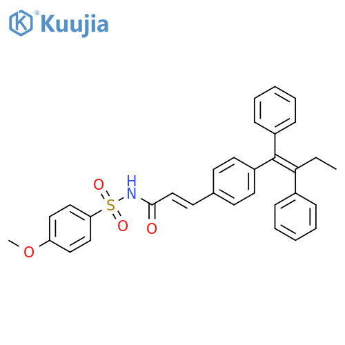 2-Propenamide,3-[4-[(1Z)-1,2-diphenyl-1-butenyl]phenyl]-N-[(4-methoxyphenyl)sulfonyl]-,(2E)- structure