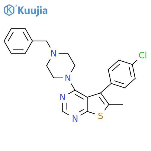 1-benzyl-4-5-(4-chlorophenyl)-6-methylthieno2,3-dpyrimidin-4-ylpiperazine structure