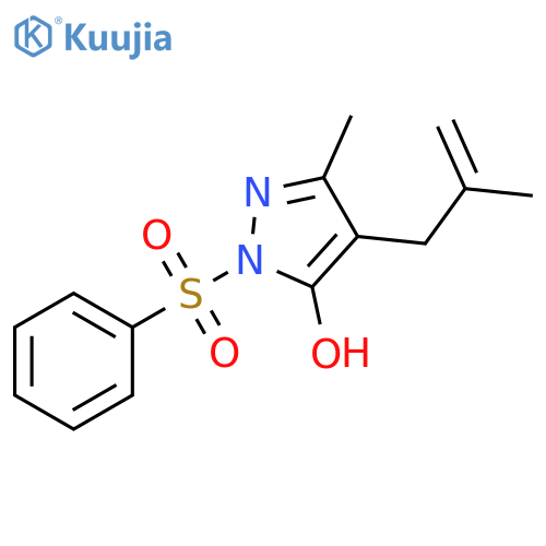 1H-Pyrazol-5-ol, 3-methyl-4-(2-methyl-2-propenyl)-1-(phenylsulfonyl)- structure