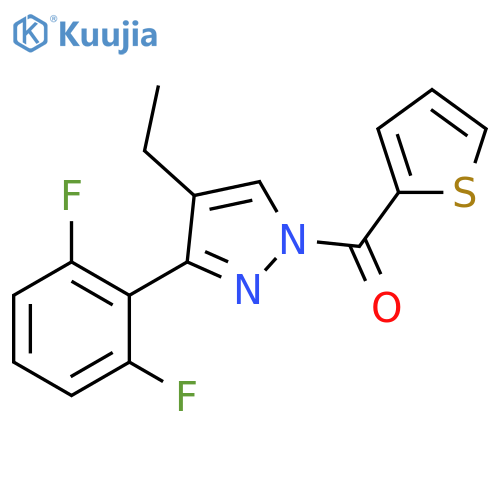 1H-Pyrazole, 3-(2,6-difluorophenyl)-4-ethyl-1-(2-thienylcarbonyl)- structure