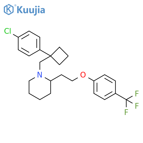 Piperidine,1-[[1-(4-chlorophenyl)cyclobutyl]methyl]-2-[2-[4-(trifluoromethyl)phenoxy]ethyl]- structure