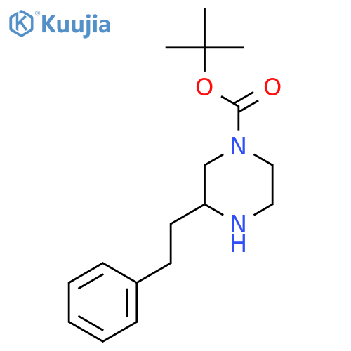 tert-butyl 3-(2-phenylethyl)piperazine-1-carboxylate structure