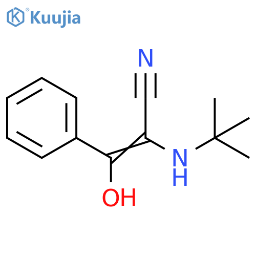 2-Propenenitrile, 2-[(1,1-dimethylethyl)amino]-3-hydroxy-3-phenyl- structure
