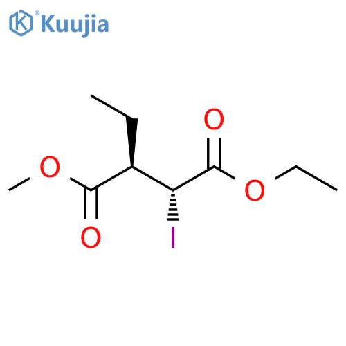Butanedioic acid, 2-ethyl-3-iodo-, 4-ethyl 1-methyl ester, (2R,3R)-rel- structure