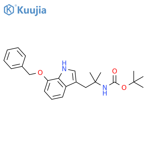 Carbamic acid, [1,1-dimethyl-2-[7-(phenylmethoxy)-1H-indol-3-yl]ethyl]-,1,1-dimethylethyl ester structure