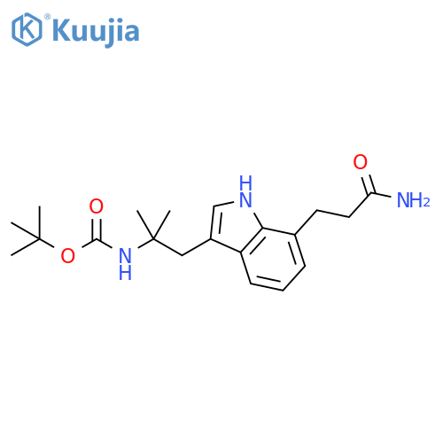 Carbamic acid,[2-[7-(3-amino-3-oxopropyl)-1H-indol-3-yl]-1,1-dimethylethyl]-,1,1-dimethylethyl ester structure