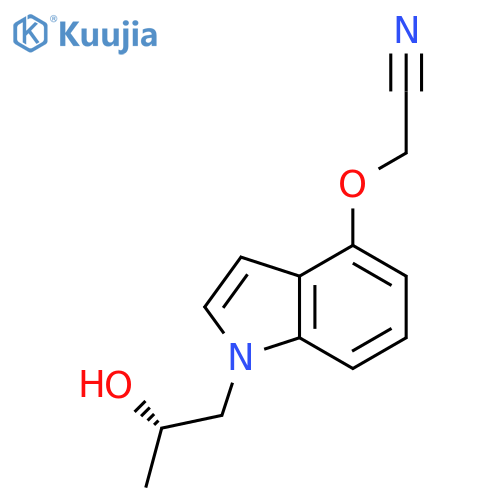 Acetonitrile, [[1-[(2S)-2-hydroxypropyl]-1H-indol-4-yl]oxy]- structure