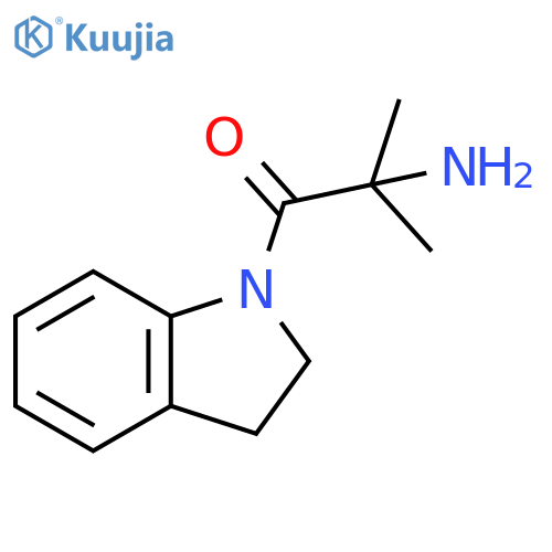1H-Indole, 1-(2-amino-2-methyl-1-oxopropyl)-2,3-dihydro- structure