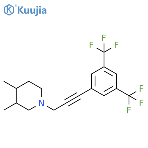 Piperidine,1-[3-[3,5-bis(trifluoromethyl)phenyl]-2-propynyl]-3,4-dimethyl- structure