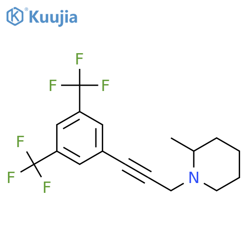 Piperidine, 1-[3-[3,5-bis(trifluoromethyl)phenyl]-2-propynyl]-2-methyl- structure