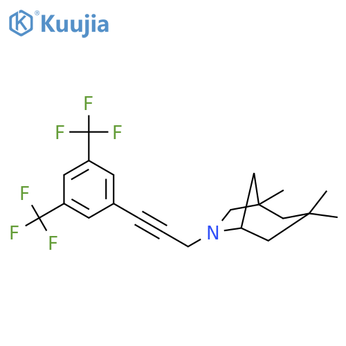 6-Azabicyclo[3.2.1]octane,6-[3-[3,5-bis(trifluoromethyl)phenyl]-2-propynyl]-1,3,3-trimethyl- structure