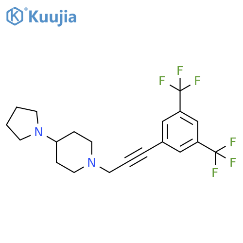 Piperidine,1-[3-[3,5-bis(trifluoromethyl)phenyl]-2-propynyl]-4-(1-pyrrolidinyl)- structure