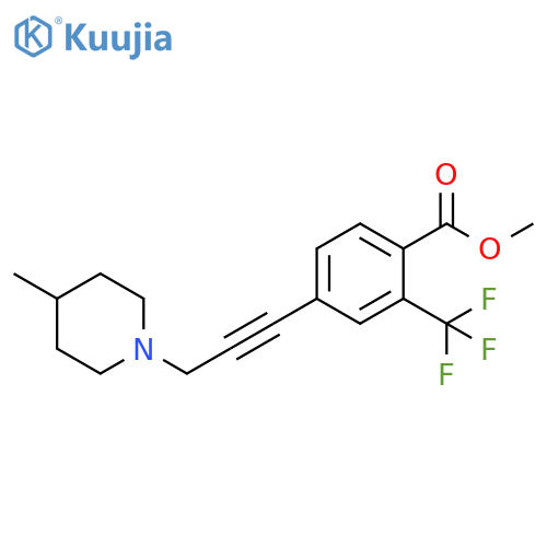 Benzoic acid,4-[3-(4-methyl-1-piperidinyl)-1-propynyl]-2-(trifluoromethyl)-, methyl ester structure
