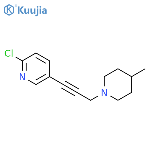 Pyridine, 2-chloro-5-[3-(4-methyl-1-piperidinyl)-1-propynyl]- structure