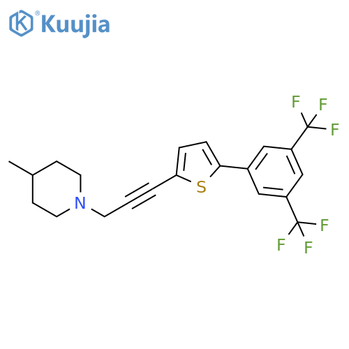 Piperidine,1-[3-[5-[3,5-bis(trifluoromethyl)phenyl]-2-thienyl]-2-propynyl]-4-methyl- structure