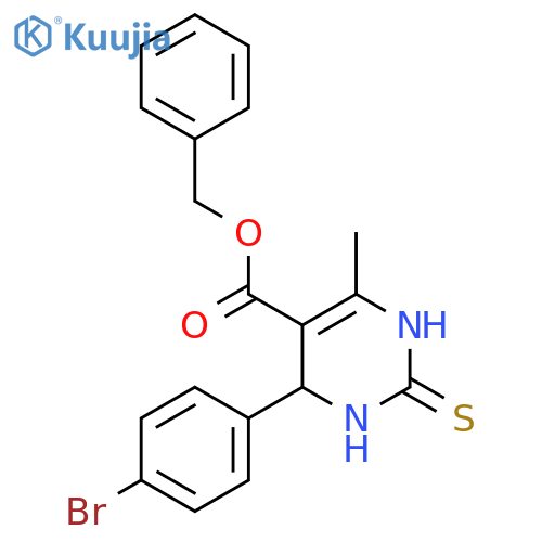 benzyl 4-(4-bromophenyl)-6-methyl-2-sulfanylidene-1,2,3,4-tetrahydropyrimidine-5-carboxylate structure